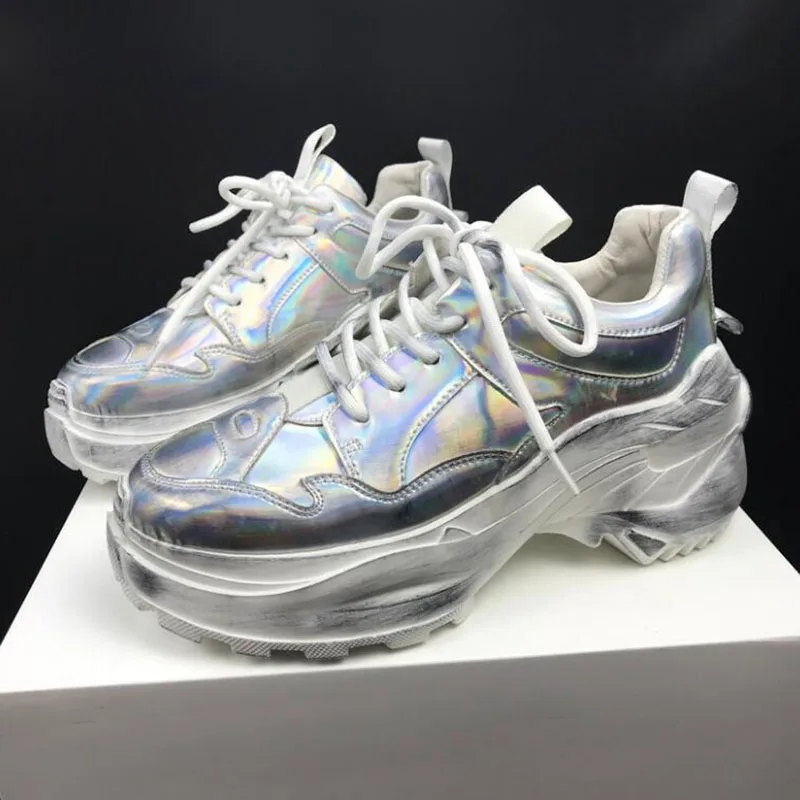 2019 Hip hop Retro Style Wedges High Heels Lace Up Sliver Casual Shoes Women's Platform Increased chic Sneakers Chaussure Femme
2019 Hip hop Retro Style Wedges High Heels Lace Up Sliver Casual Shoes Women's Platform Increased chic Sneakers Chaussure Femme