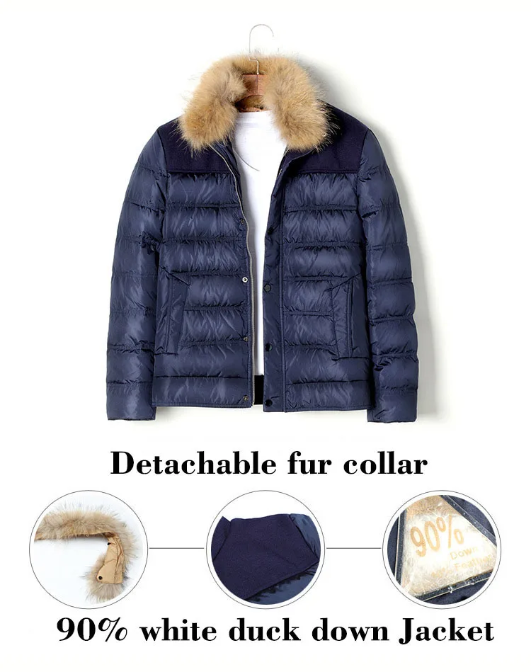 Aolamegs Winter Down Jacket Men 90 White Duck Down Coat Fashion Fur Collar Short Type Down Jackets Male Windproof Warm Parkas (7)