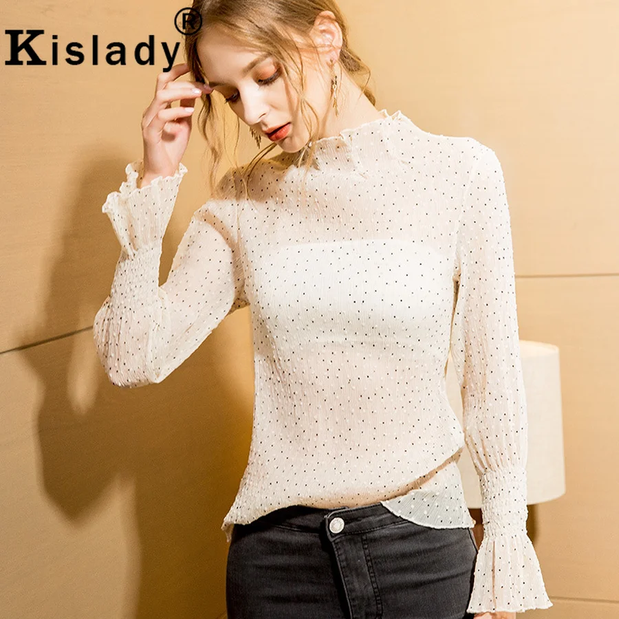 Kislady Autumn Winter Clothes Foreign Flavor Chiffon Blouse Fashion Polka Dot Women's Ruffle Blouse Elegant Fairy Ladies Shirt
Kislady Autumn Winter Clothes Foreign Flavor Chiffon Blouse Fashion Polka Dot Women's Ruffle Blouse Elegant Fairy Ladies Shirt