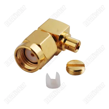 50 Pieces RP-SMA Male Jack Center Right Angle For Semi-rigid RG405 0.086" RF Connector
50 Pieces RP-SMA Male Jack Center Right Angle For Semi-rigid RG405 0.086" RF Connector