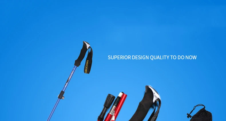 Aluminum alloy five section telescopic folding ultra short ultra light lock mountaineering staff Walking Stick Alpenstock Aluminum alloy five section telescopic folding ultra short ultra light lock mountaineering staff Walking Stick Alpenstock