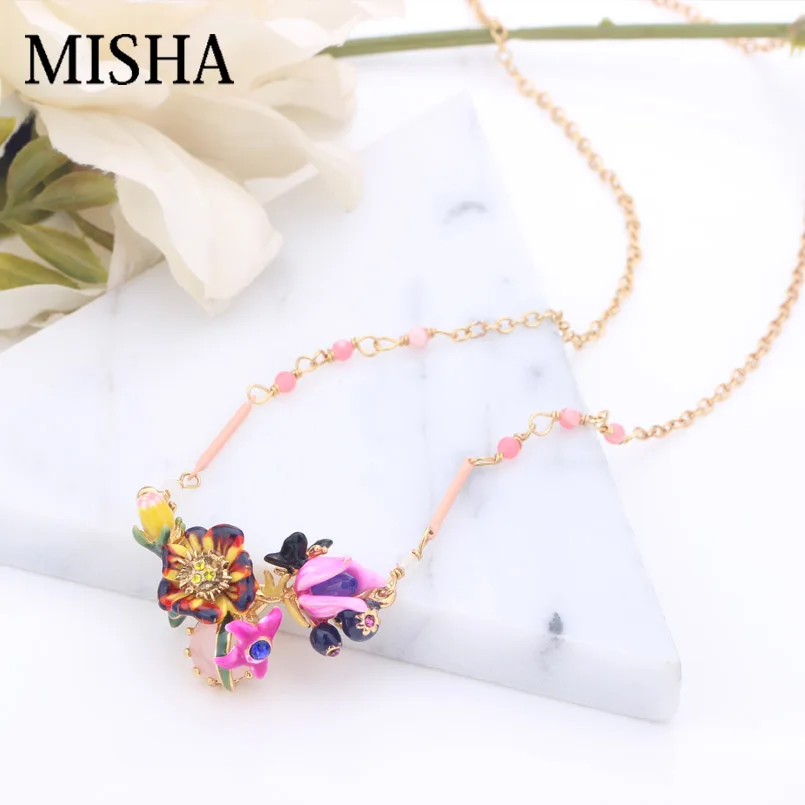MISHA Elegant Luxury Jewelry Sets Enamel Glaze Ladies Monet Garden Style Necklace And Earrings Set Engagement Jewellery Set L466
MISHA Elegant Luxury Jewelry Sets Enamel Glaze Ladies Monet Garden Style Necklace And Earrings Set Engagement Jewellery Set L466