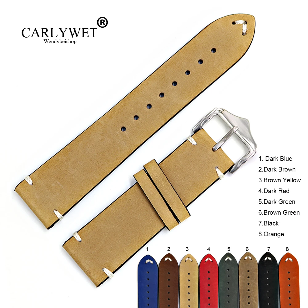 CARLYWET 20 22 24mm Cowhide Suede Leather Black Orange Vintage Watch Band Strap Belt For Rolex Omega Submariner Daytona Panerai
CARLYWET 20 22 24mm Cowhide Suede Leather Black Orange Vintage Watch Band Strap Belt For Rolex Omega Submariner Daytona Panerai