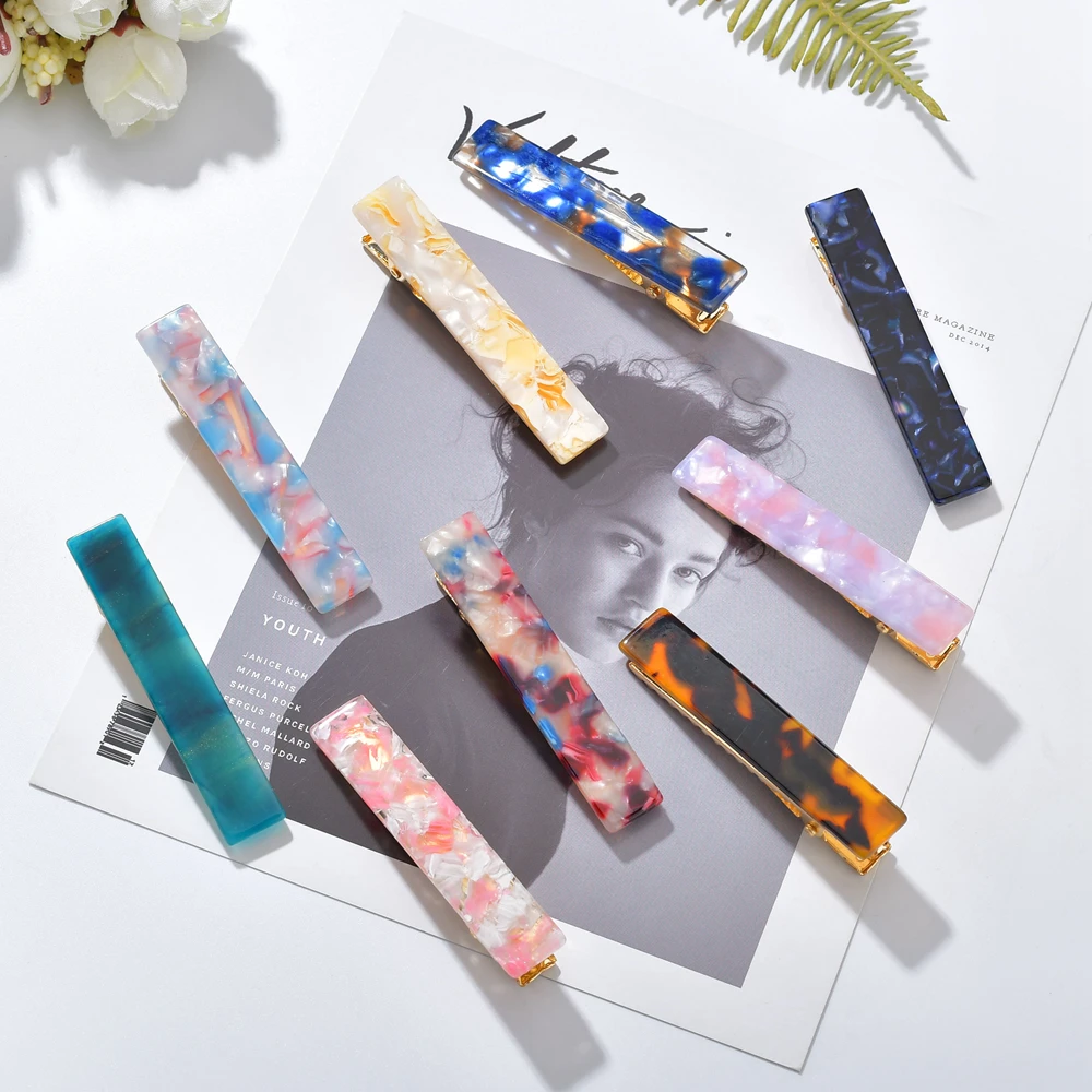 GEREIT Women Girls Acrylic Rectangle Speckle Hair Clips Tin Foil Colorful Acetate Barrettes Hairpins Headbands Hair Accessories
GEREIT Women Girls Acrylic Rectangle Speckle Hair Clips Tin Foil Colorful Acetate Barrettes Hairpins Headbands Hair Accessories