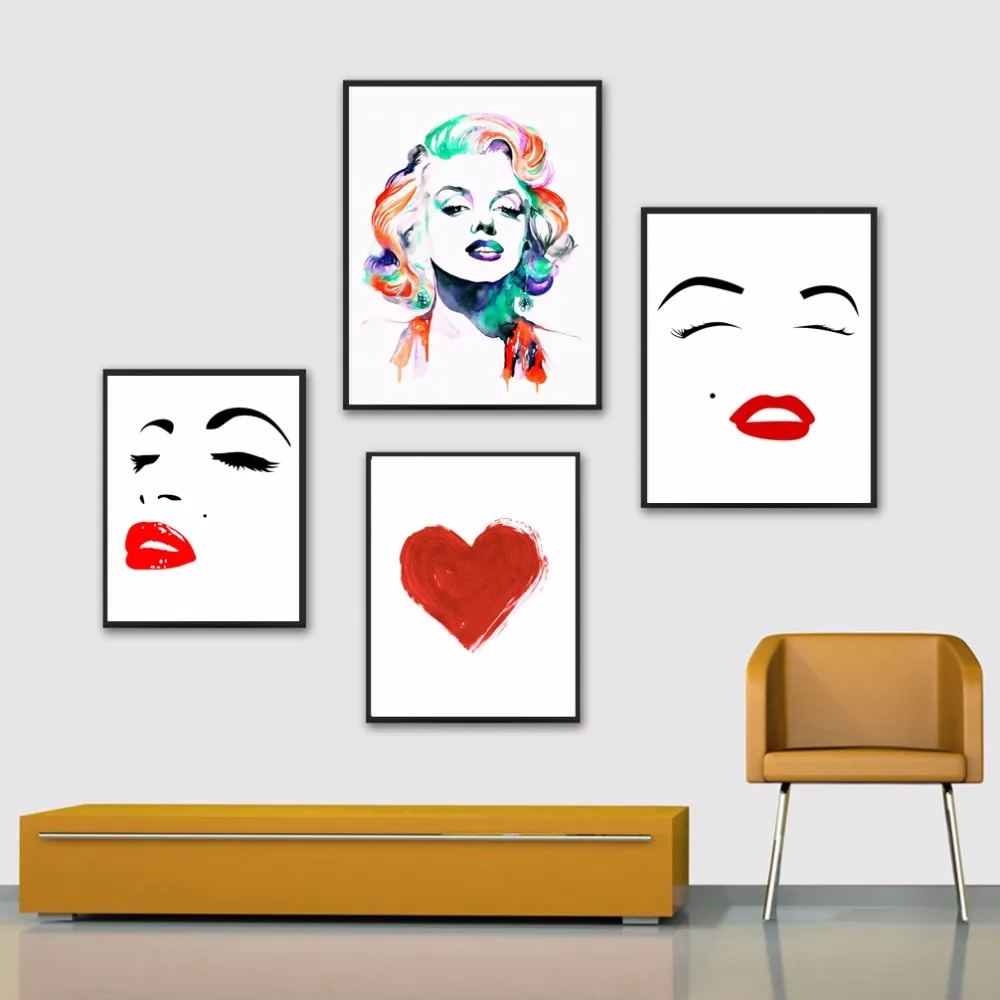 Sexy Movie Star Marilyn Monroe Poster Minimalism Art Canvas Painting Red Lip Red Heart Wall Picture Print Modern Home Decor
Sexy Movie Star Marilyn Monroe Poster Minimalism Art Canvas Painting Red Lip Red Heart Wall Picture Print Modern Home Decor