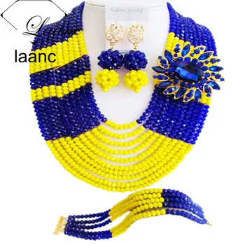 Laanc Royal Blue Yellow Nigerian Beaded Jewelry Set African Wedding Beads Necklace AL366
Laanc Royal Blue Yellow Nigerian Beaded Jewelry Set African Wedding Beads Necklace AL366