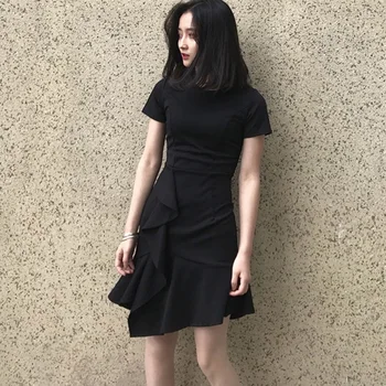 Casual Ruffles Slim Dress Bodycon Summer Female Vestidos O-Neck Dresses Sexy 
Casual Ruffles Slim Dress Bodycon Summer Female Vestidos O-Neck Dresses Sexy
