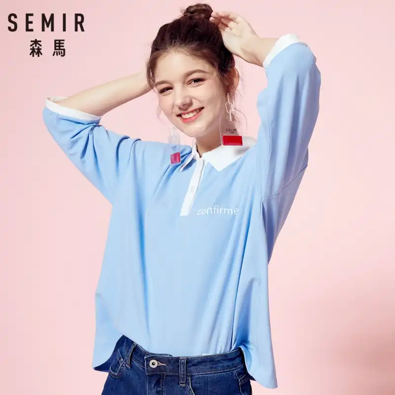 women's three quarter length sleeve polo shirts