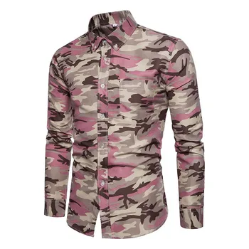 Hot Men's Shirt Lapel Long Sleeve Camouflage Printing Casual Front Button For Business Party SMA66
Hot Men's Shirt Lapel Long Sleeve Camouflage Printing Casual Front Button For Business Party SMA66