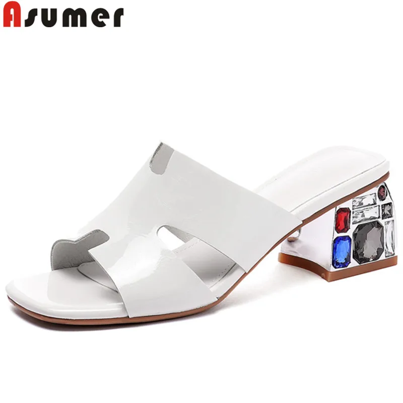 ASUMER 2019 new genuine leather shoes women casual crystal high heels ladies prom shoes elegant summer sandals women big size
ASUMER 2019 new genuine leather shoes women casual crystal high heels ladies prom shoes elegant summer sandals women big size
