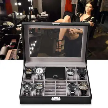 Multi-Functional 8 Slots 2 Grids Watch Display Case Ring Jewelry Storage Box Organizer
Multi-Functional 8 Slots 2 Grids Watch Display Case Ring Jewelry Storage Box Organizer