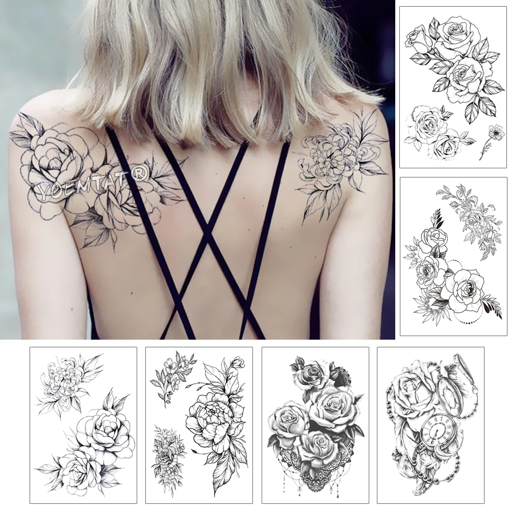 Waterproof Temporary Breast Tattoo Sticker Line Rose Peony Fake Tattoo Flash Tatto Body Art For Women
Waterproof Temporary Breast Tattoo Sticker Line Rose Peony Fake Tattoo Flash Tatto Body Art For Women