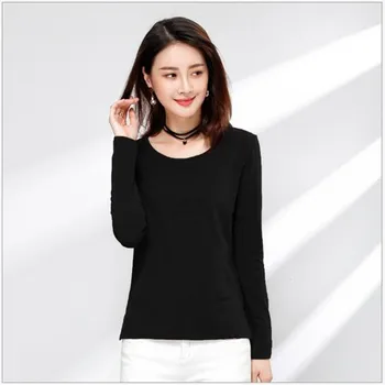 Spring new T-shirt boutique women's bamboo cotton long-sleeved women's T-shirt cotton round neck shirt
Spring new T-shirt boutique women's bamboo cotton long-sleeved women's T-shirt cotton round neck shirt