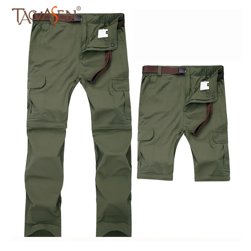 

TACVASEN Quick Dry Hiking Pants Men Outdoor Pants Removable Trekking Trousers Waterproof Climbing Pants Plus Size Fishing Pants