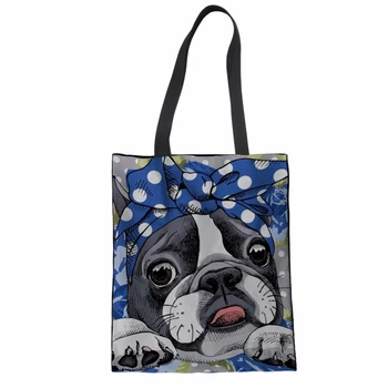 Women Shopping bags Kawaii Boston Terrier Printing Girls Shoulder Canvas Bag Female Womens Bag Tote Purse Bolsa feminina
Women Shopping bags Kawaii Boston Terrier Printing Girls Shoulder Canvas Bag Female Womens Bag Tote Purse Bolsa feminina