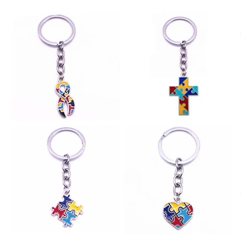 Hot Sale 4 Style Enamel Heart Ribbon Flower Cross Autism Awareness Dangle Charm KeyChain & KeyRing Jewelry For Man Woman 1PCS
Hot Sale 4 Style Enamel Heart Ribbon Flower Cross Autism Awareness Dangle Charm KeyChain & KeyRing Jewelry For Man Woman 1PCS