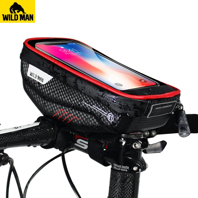 WILD MAN Bicycle Bag Top Tube Handlebar Bag Touch Screen Cell Phone Bag MTB Road Rainproof Bike Front Frame Hard Shell Bag
WILD MAN Bicycle Bag Top Tube Handlebar Bag Touch Screen Cell Phone Bag MTB Road Rainproof Bike Front Frame Hard Shell Bag