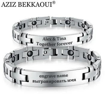 Healthy Magnetic Bracelets & Bangles Stainless Steel Jewelry For Men Women Couple Bracelet Cross Shape Engrave Name ID Jewelry
Healthy Magnetic Bracelets & Bangles Stainless Steel Jewelry For Men Women Couple Bracelet Cross Shape Engrave Name ID Jewelry
