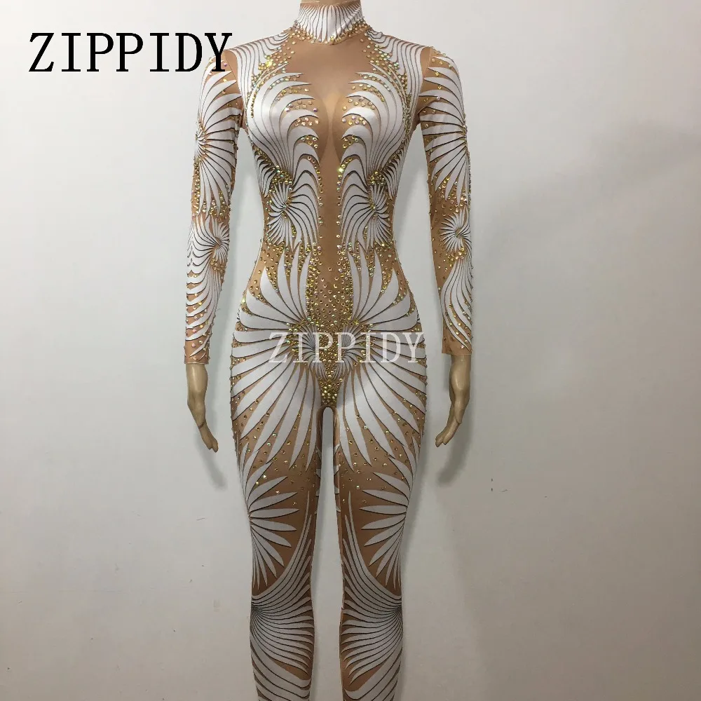 White Geometric Pattern Glisten Rhinestones Jumpsuit Women's Party Celebrate Nightclub Female Singer DS Big Stretch Sexy Rompers
White Geometric Pattern Glisten Rhinestones Jumpsuit Women's Party Celebrate Nightclub Female Singer DS Big Stretch Sexy Rompers