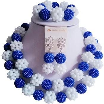 Characteristic Royal Blue Opaque White Nigerian Crystal Wedding Beads Jewelry Sets 2C-ZZSJ-65
Characteristic Royal Blue Opaque White Nigerian Crystal Wedding Beads Jewelry Sets 2C-ZZSJ-65