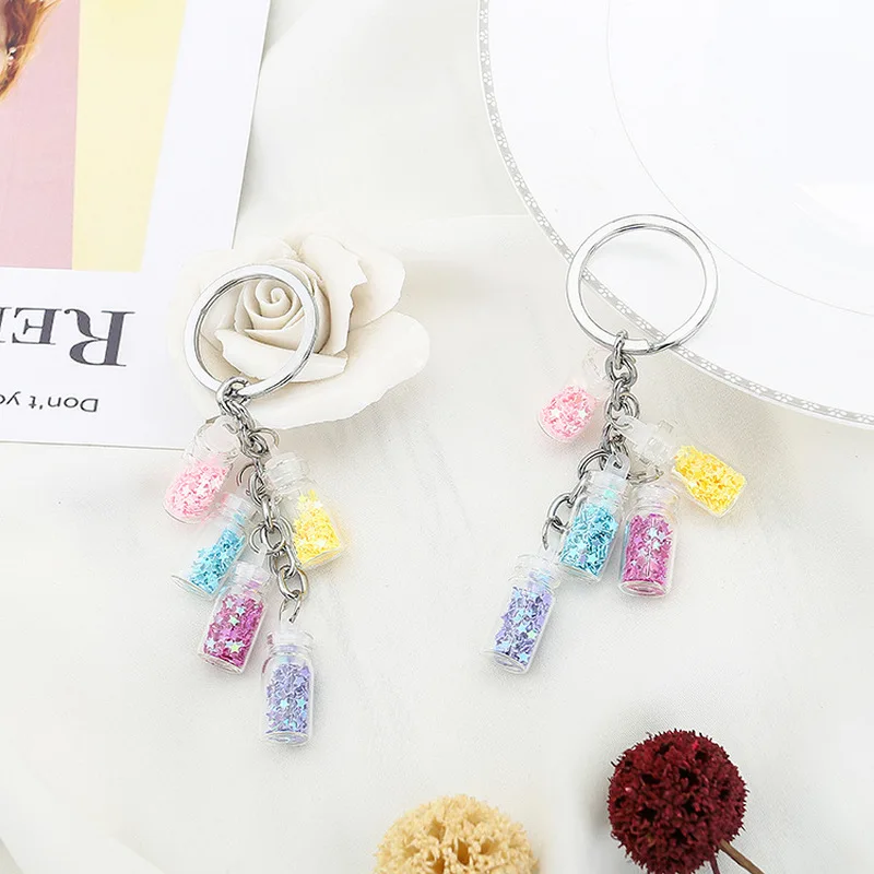 Random Color Fashion Lovely Key Chain Valentine's Day Lucky Color Star Bottle Keychain Cute Birthday Key Chain Bag Accessories
Random Color Fashion Lovely Key Chain Valentine's Day Lucky Color Star Bottle Keychain Cute Birthday Key Chain Bag Accessories