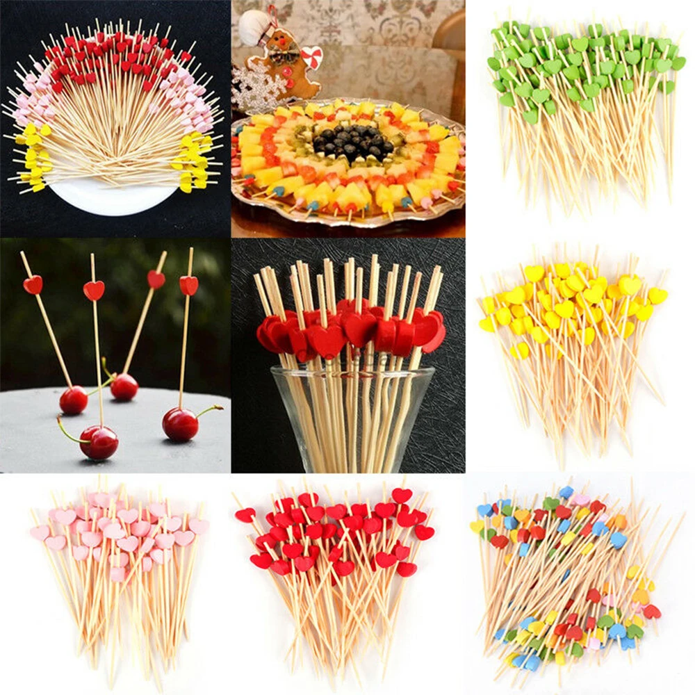 100PCS Disposable Bamboo Picks 12cm Heart Skewers Fruit Dessert Cake Sign Cocktail Cute Food Sticks Buffet Cupcake Toppers Party
100PCS Disposable Bamboo Picks 12cm Heart Skewers Fruit Dessert Cake Sign Cocktail Cute Food Sticks Buffet Cupcake Toppers Party