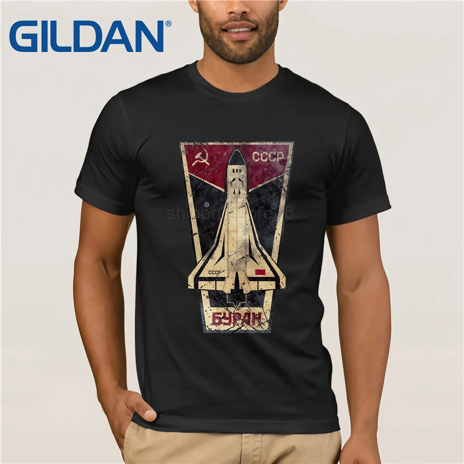 GILDAN Men's T Shirt CCCP Russia Soviet Union USSR Era Space Interkosmos Boctok Rocket Buran Space ShuttleTee
GILDAN Men's T Shirt CCCP Russia Soviet Union USSR Era Space Interkosmos Boctok Rocket Buran Space ShuttleTee