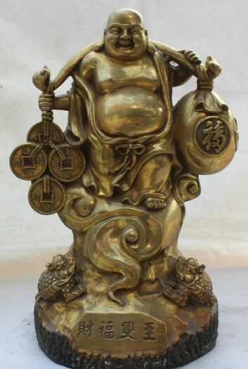 JP S62 18" Chinese Bronze Gild Money Bag Coin Toad Happy Laugh Maitreya Buddha Statue Discount 35%
JP S62 18" Chinese Bronze Gild Money Bag Coin Toad Happy Laugh Maitreya Buddha Statue Discount 35%
