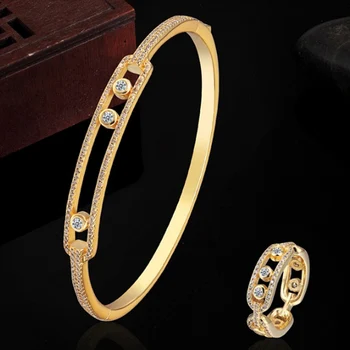 Copper massiky brand Bangles micro pave setting Bracelet with ring jewelry set party Zircon Anel aneis Jewelry Puseira Mujer
Copper massiky brand Bangles micro pave setting Bracelet with ring jewelry set party Zircon Anel aneis Jewelry Puseira Mujer