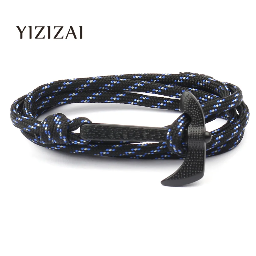 YIZIZAI New Fashion Black Axe Anchor Bracelets Men Charm Rope Chain Paracord Bracelet Male Wrap Metal Sporthooks Anchor Hook 
YIZIZAI New Fashion Black Axe Anchor Bracelets Men Charm Rope Chain Paracord Bracelet Male Wrap Metal Sporthooks Anchor Hook