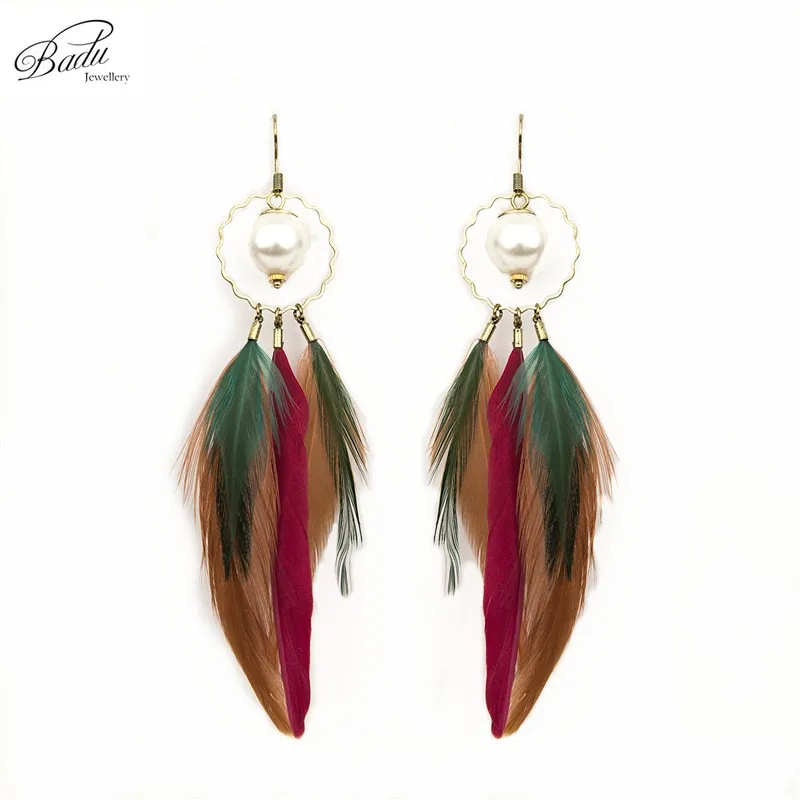 Badu Handmade Women Simulated Pearl Pendant Multi-color Feather Vintage Retro Hook Earrings for Christmas Halloween Black Friday
Badu Handmade Women Simulated Pearl Pendant Multi-color Feather Vintage Retro Hook Earrings for Christmas Halloween Black Friday