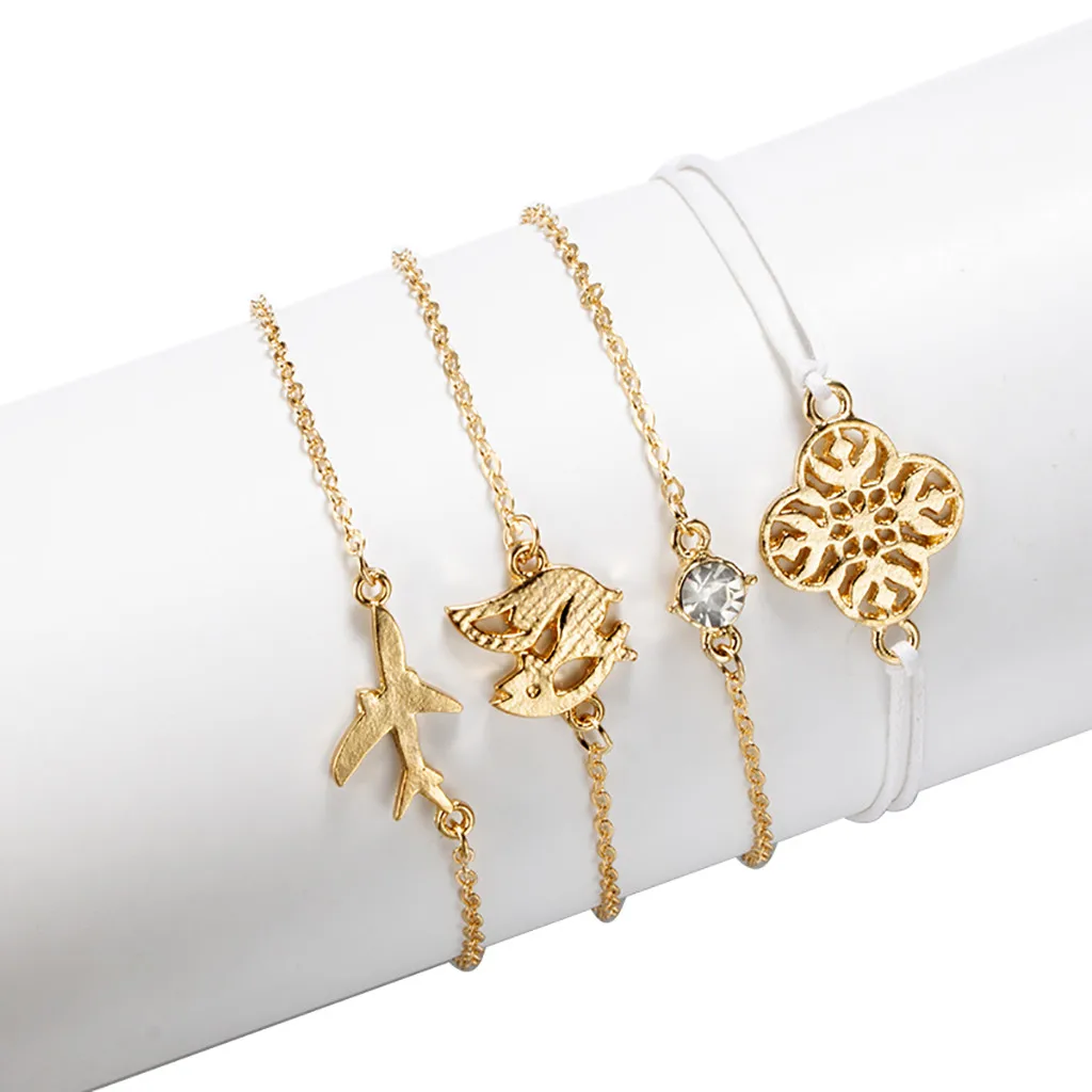 Fashion Bracelets Creative Airplane Fox Hollow Pattern Bracelet Set Of 4 Jewelry Accessories Trinket Wholesale #5
Fashion Bracelets Creative Airplane Fox Hollow Pattern Bracelet Set Of 4 Jewelry Accessories Trinket Wholesale #5