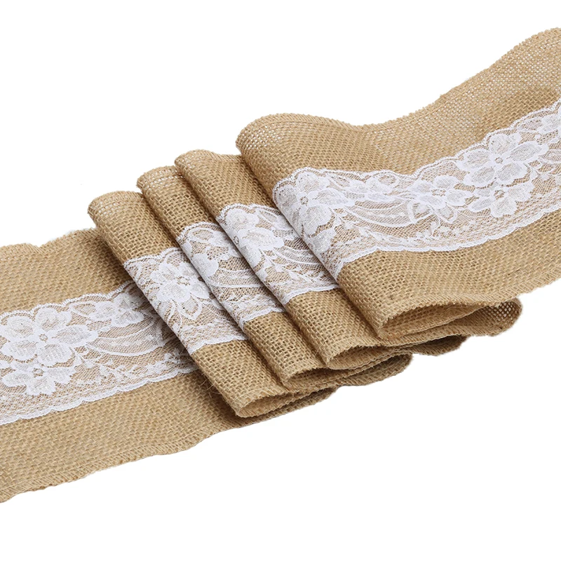 2pcs Lace Natural Jute Burlap Table Runner 12x108 inch Tablecloth for Wedding Party Bridal Shower Baby Shower Table Decoration
2pcs Lace Natural Jute Burlap Table Runner 12x108 inch Tablecloth for Wedding Party Bridal Shower Baby Shower Table Decoration