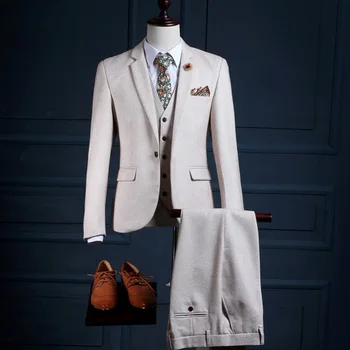Slim Fit Casual Men Suits for Prom Party Notched Lapel Wedding Groom Tuxedos 3 Piece Male Suit Set Jacket Vest with Pants
Slim Fit Casual Men Suits for Prom Party Notched Lapel Wedding Groom Tuxedos 3 Piece Male Suit Set Jacket Vest with Pants