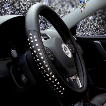 38cm Super Cool Leather Car Steering Wheel Cover Punk Rivets Case For Car Accessories Decorate
38cm Super Cool Leather Car Steering Wheel Cover Punk Rivets Case For Car Accessories Decorate