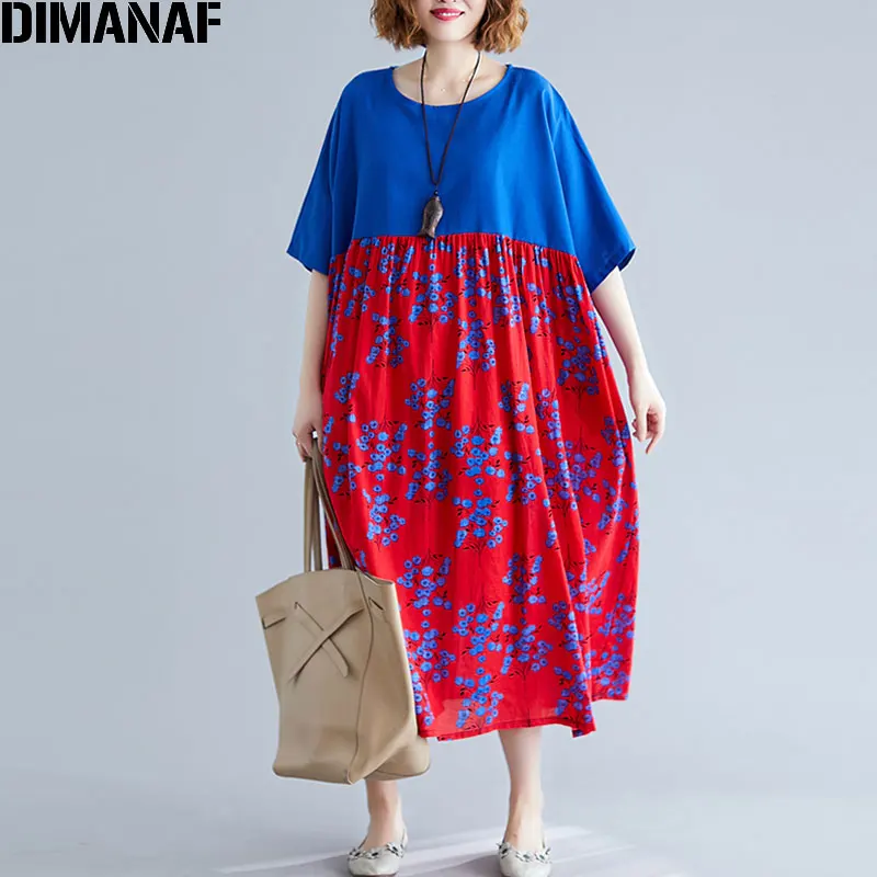 DIMANAF Plus Size Women Casual Dress Loose Spliced Floral Print Elegant Lady Vestidos Thin Cotton 2019 New Autumn Female Dress
DIMANAF Plus Size Women Casual Dress Loose Spliced Floral Print Elegant Lady Vestidos Thin Cotton 2019 New Autumn Female Dress