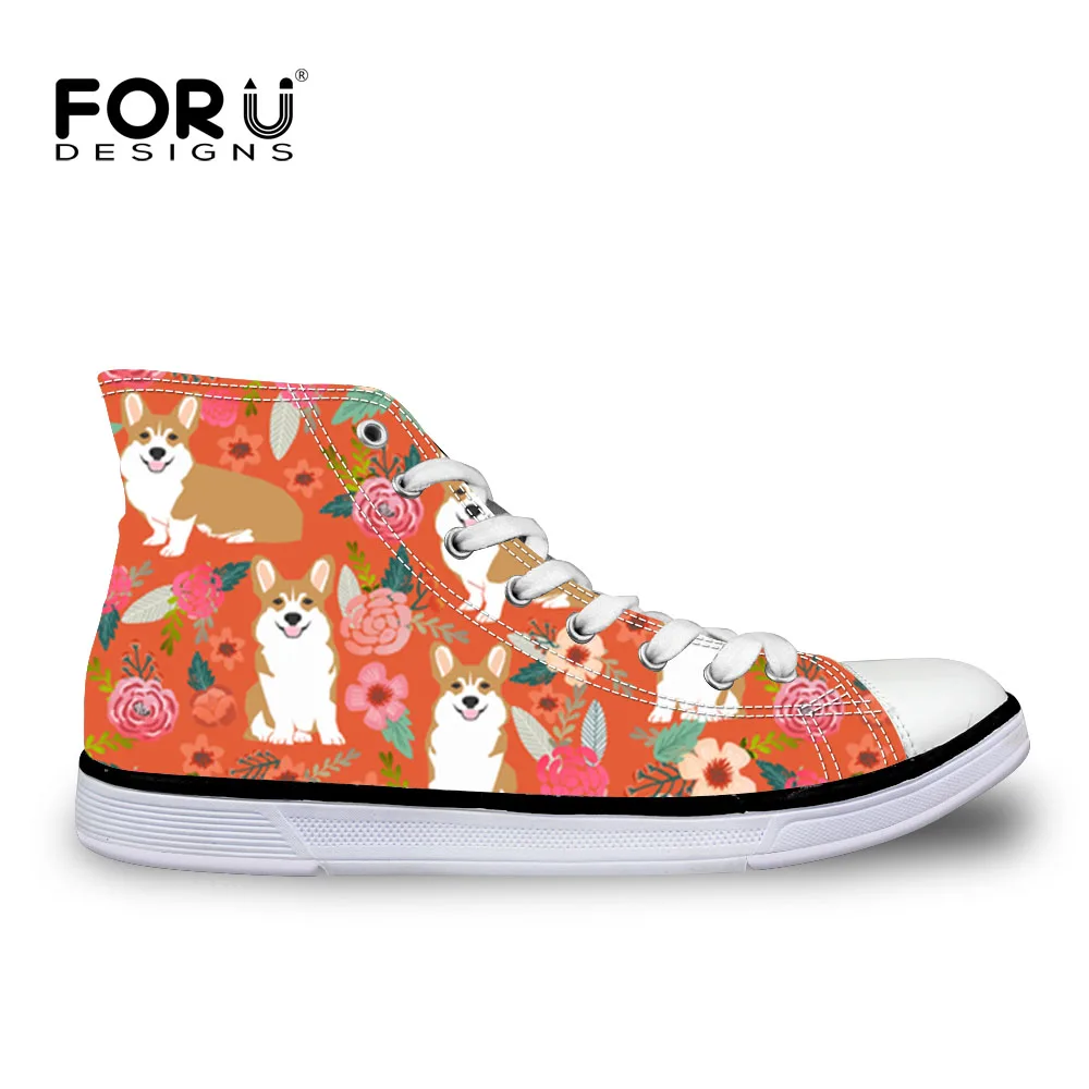 FORUDESIGNS Cute Corgis Design High top Canvas Casual Shoes Student Flats Lace up Classic Female Vulcanize Shoes Tenis Feminino
FORUDESIGNS Cute Corgis Design High top Canvas Casual Shoes Student Flats Lace up Classic Female Vulcanize Shoes Tenis Feminino