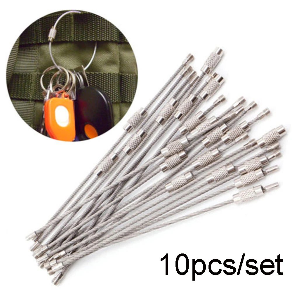 10Pcs/set 100/150/200mm Keychain Tag Rope Stainless Steel EDC Wire Cable Loop Screw Lock Gadget Ring Key Keyring DIY Hand Tools
10Pcs/set 100/150/200mm Keychain Tag Rope Stainless Steel EDC Wire Cable Loop Screw Lock Gadget Ring Key Keyring DIY Hand Tools