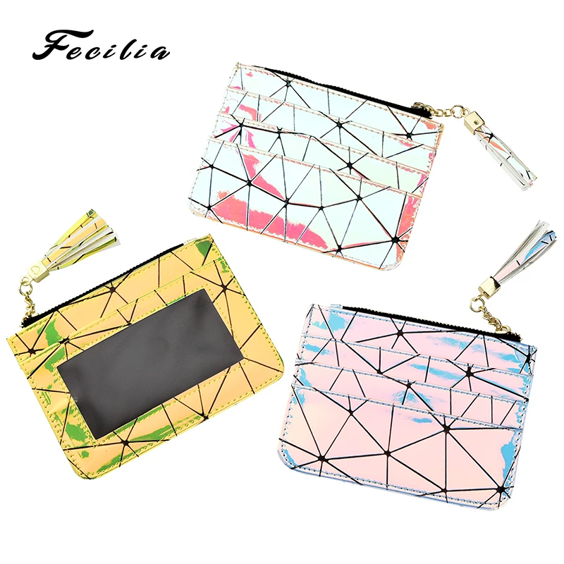 Fecilia New Lady PU Sample Laser Wallet with Credit Card Holder Coins Key Lipstick Purse Zip Holographic Fashionable Storage Bag
Fecilia New Lady PU Sample Laser Wallet with Credit Card Holder Coins Key Lipstick Purse Zip Holographic Fashionable Storage Bag
