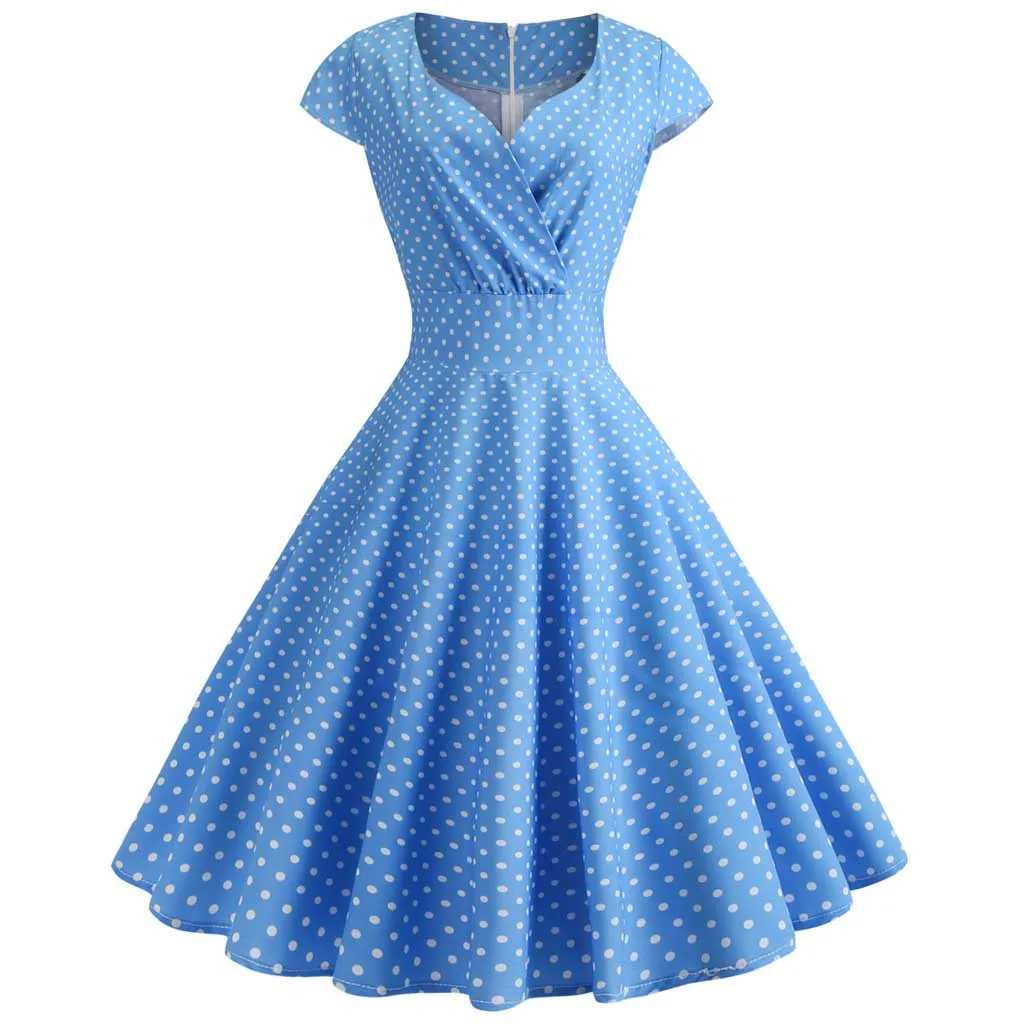 Summer Sexy Party Dress Women Vintage Polka Dot V Neck A Line Dresses Woman Party Night Gothic Beach Dress Women Clothes 2019
Summer Sexy Party Dress Women Vintage Polka Dot V Neck A Line Dresses Woman Party Night Gothic Beach Dress Women Clothes 2019