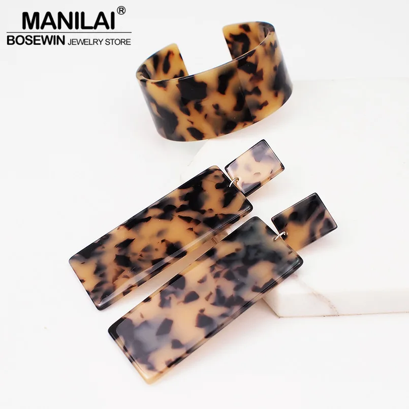 MANILAI Leopard Resin Cuff Bracelets Set For Women Fashion Charm Bracelets Bangles Earrings Set Jewelry Accessories Wholesale
MANILAI Leopard Resin Cuff Bracelets Set For Women Fashion Charm Bracelets Bangles Earrings Set Jewelry Accessories Wholesale