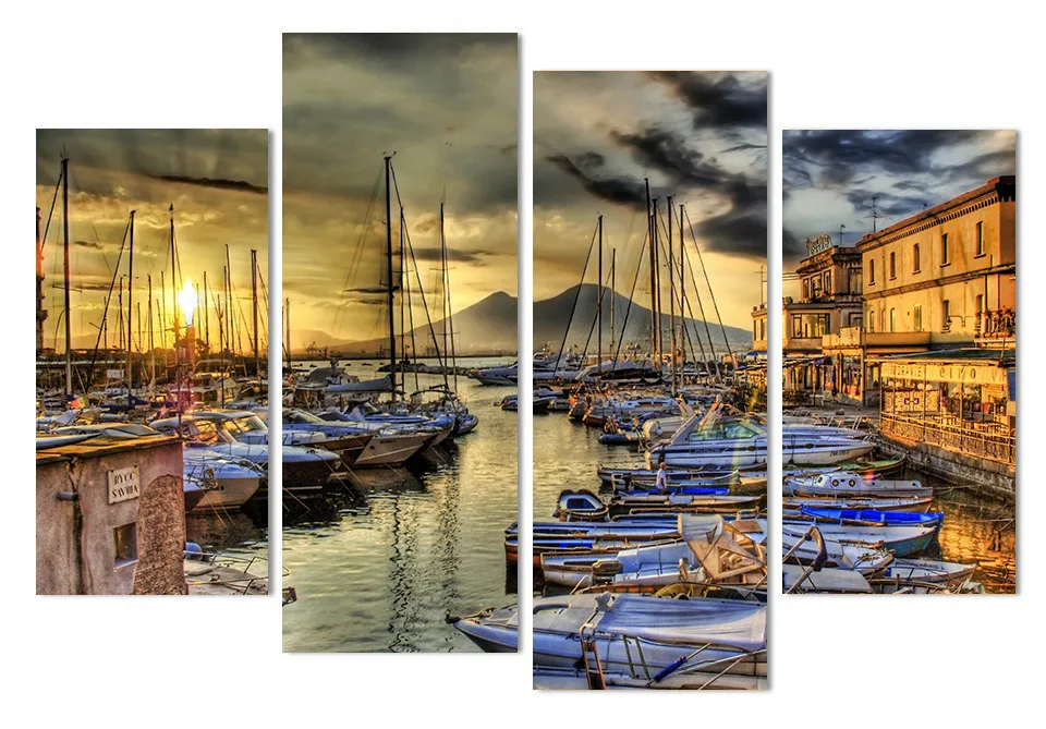 4 Pieces Canvas Painting Naples Italy Wharf Boats Poster HD Printed wall art picture for room decoration no frame
4 Pieces Canvas Painting Naples Italy Wharf Boats Poster HD Printed wall art picture for room decoration no frame
