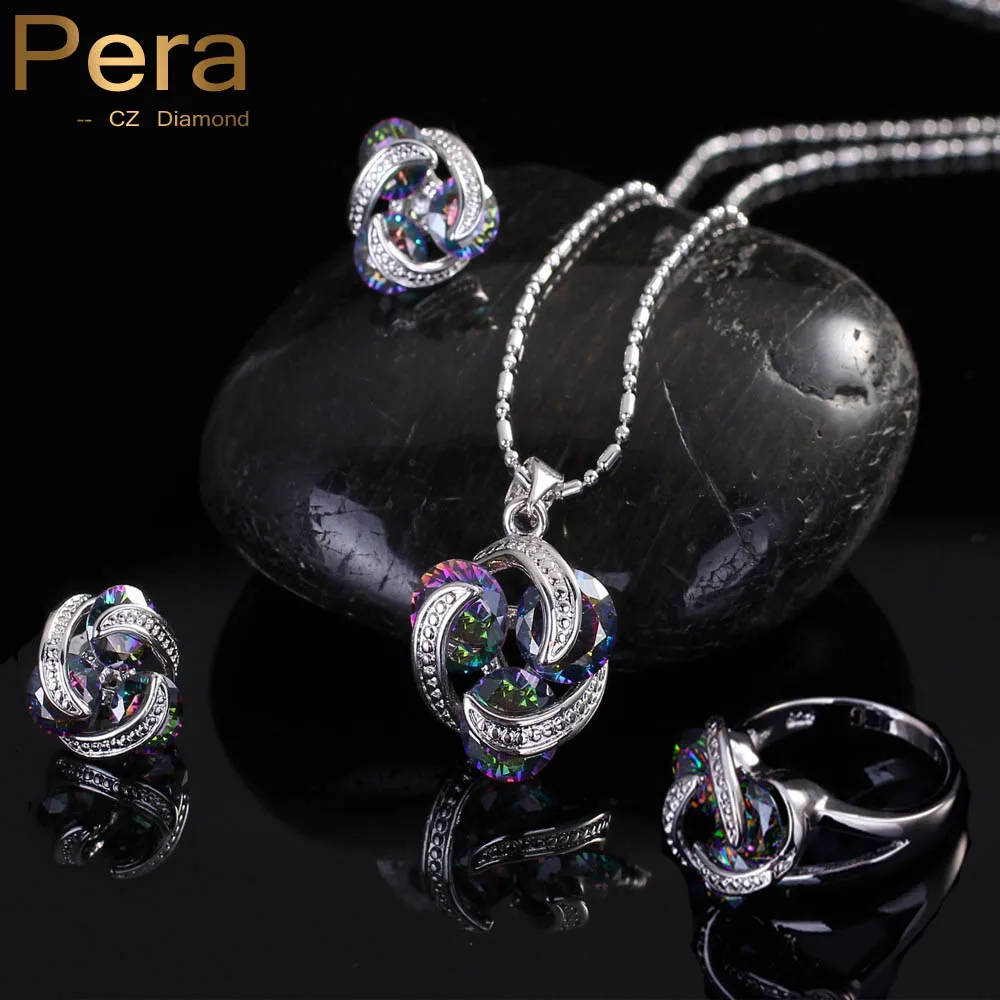 Pera Fashion 925 Sterling Silver Women 3 Pcs Jewelry Gift Rainbow Mystic Crystal Stone Necklace And Earrings Sets For Girls J097
Pera Fashion 925 Sterling Silver Women 3 Pcs Jewelry Gift Rainbow Mystic Crystal Stone Necklace And Earrings Sets For Girls J097