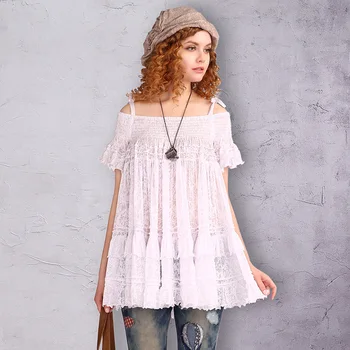 ARTKA Mid-year Promotion Time-Limited Spike Women T-Shirt White Lace T-shirt Slash neck Elastic Shoulder Width T-shirt TA11043X
ARTKA Mid-year Promotion Time-Limited Spike Women T-Shirt White Lace T-shirt Slash neck Elastic Shoulder Width T-shirt TA11043X