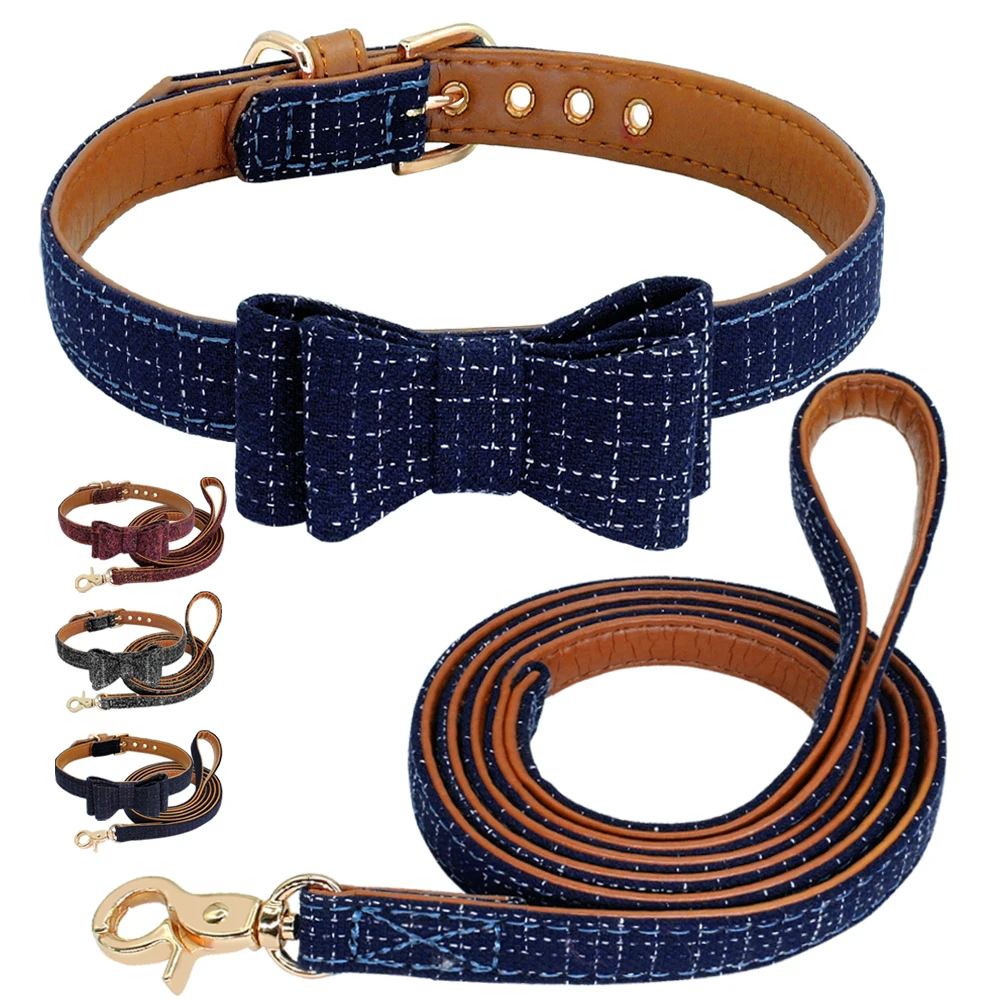 Nylon Plaid Puppy Collar Bowknot Kitten Cat Collars and Soft Leather Leash for Chihuahua Yorkshire French Bulldog Pet Supply
Nylon Plaid Puppy Collar Bowknot Kitten Cat Collars and Soft Leather Leash for Chihuahua Yorkshire French Bulldog Pet Supply