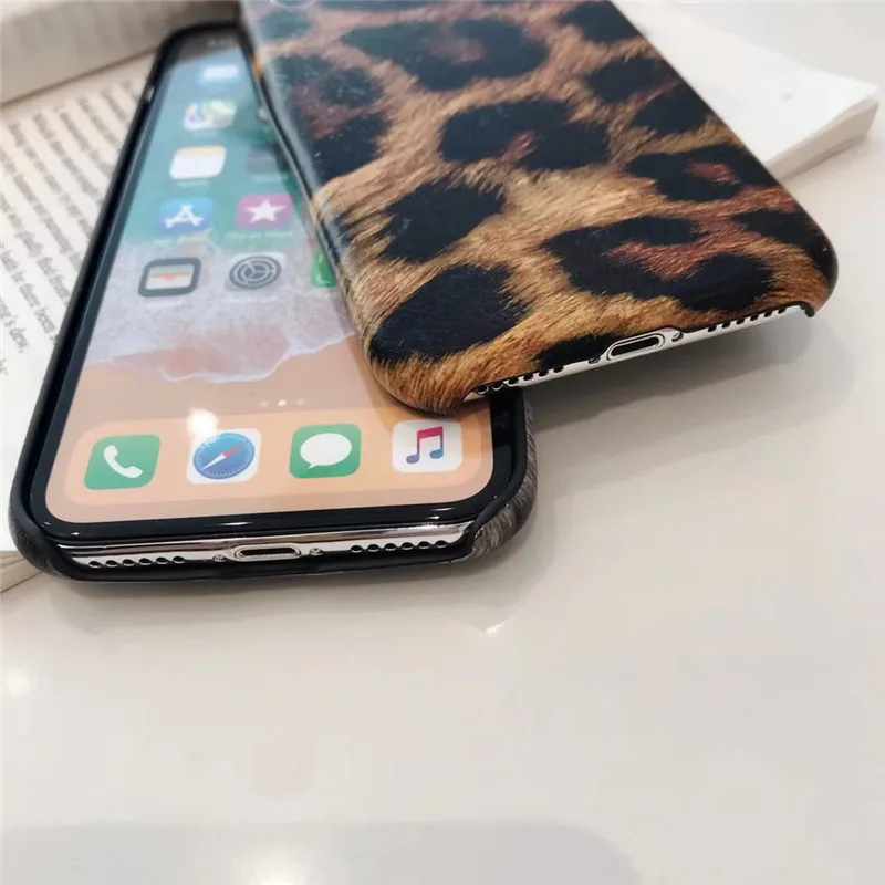 Vintage Leopard Skin Pattern Phone Case for iphone 7 Case for iPhone 6 6S 7 8 Plus X XS MAX Case Luxury Soft PU Leather Cover   07