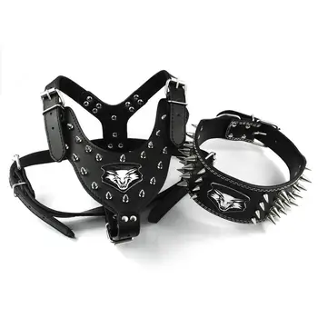 New Spiked Studded Rivets Leather Dog Pet Collar & Harness Set Adjutable Pitbull
New Spiked Studded Rivets Leather Dog Pet Collar & Harness Set Adjutable Pitbull