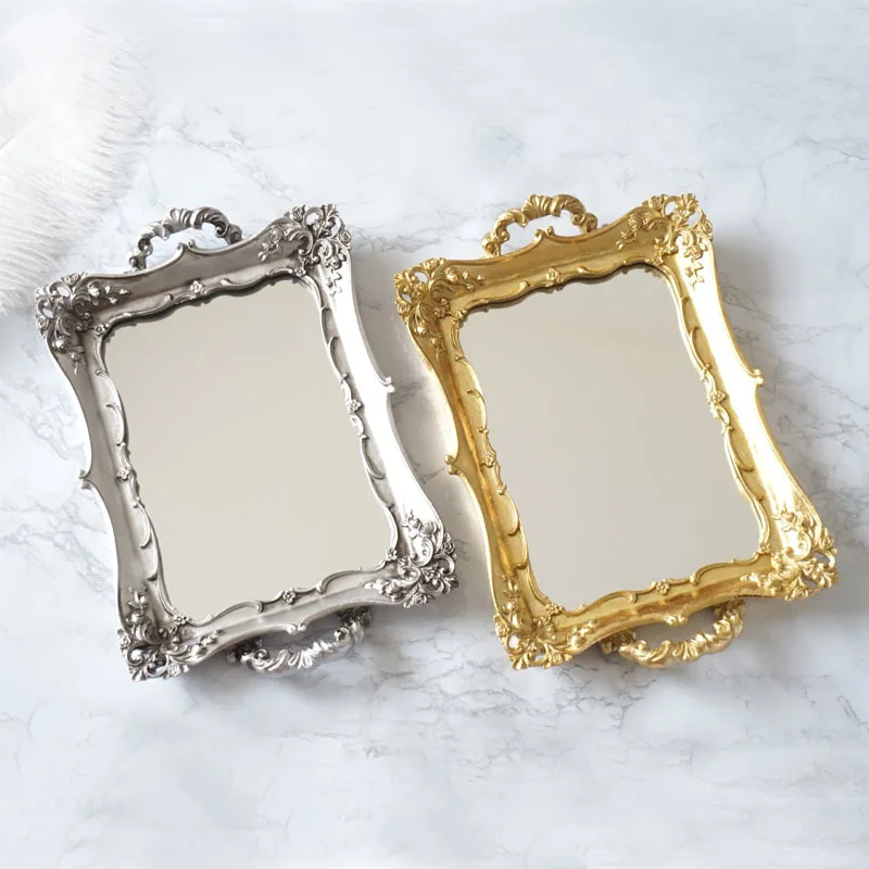 Europe and the United States retro silver palace wind luxury carved hand-painted mirror tray tray ornaments
Europe and the United States retro silver palace wind luxury carved hand-painted mirror tray tray ornaments