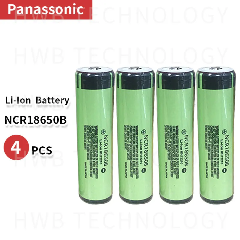 4pcs New Protected Original Panasonic 18650 NCR18650B 3.7V 3400mAh Rechargeable Li-ion Battery Batteries with PCB
4pcs New Protected Original Panasonic 18650 NCR18650B 3.7V 3400mAh Rechargeable Li-ion Battery Batteries with PCB