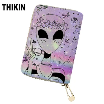THIKIN Personalized Pretty Colorful Alien Pattern Print ID Card Holder Women PU Leather Credit Cards Box Daily Ladies Card Cover
THIKIN Personalized Pretty Colorful Alien Pattern Print ID Card Holder Women PU Leather Credit Cards Box Daily Ladies Card Cover